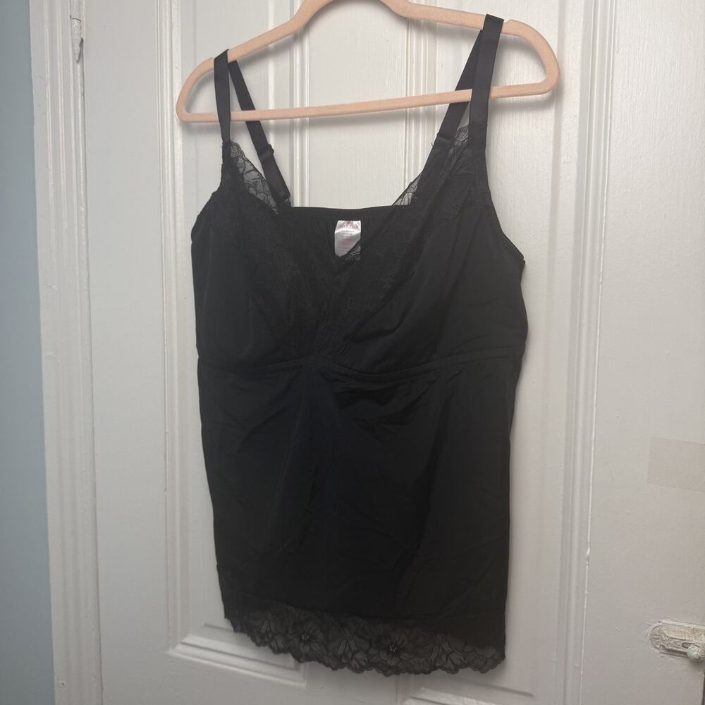 Breezies Soft Support Lace Camisole Bra Womens 2X Black NWOT Intimates